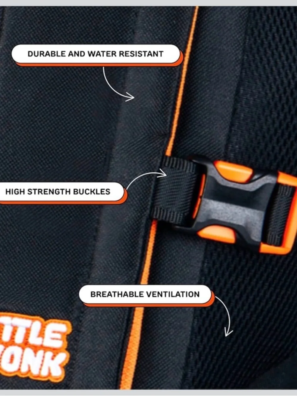 Little Chonk Black Sling Dog Carrier with Orange Accents